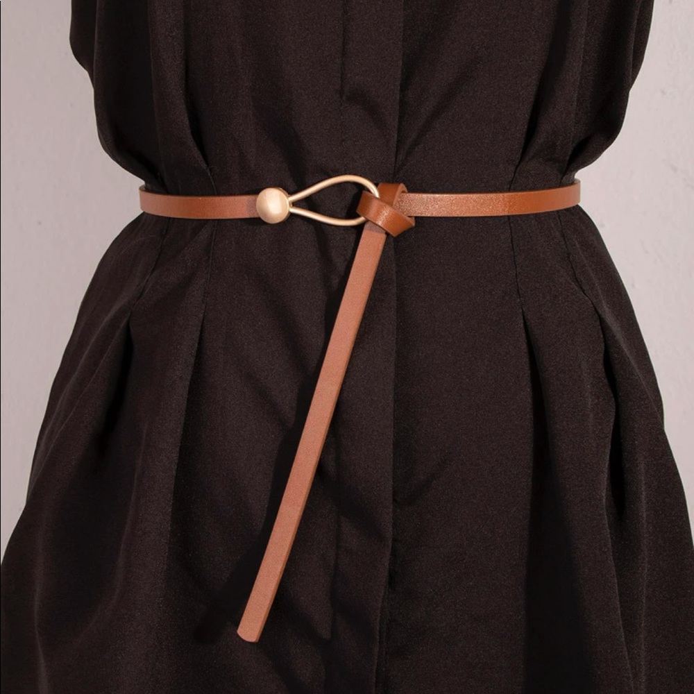 New Skinny Brown Loop adjustable Belt